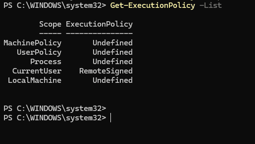 PowerShell 실행 정책 오류 해결 방법, npm 전역 명령어 실행 안 될 때 대처법