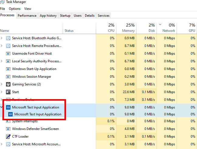Microsoft Text Input Application