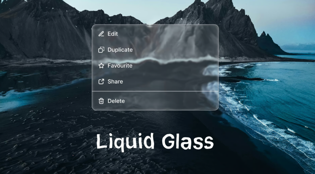 macOS Tahoe Liquid Glass 디자인이 적용된 맥 데스크탑 화면