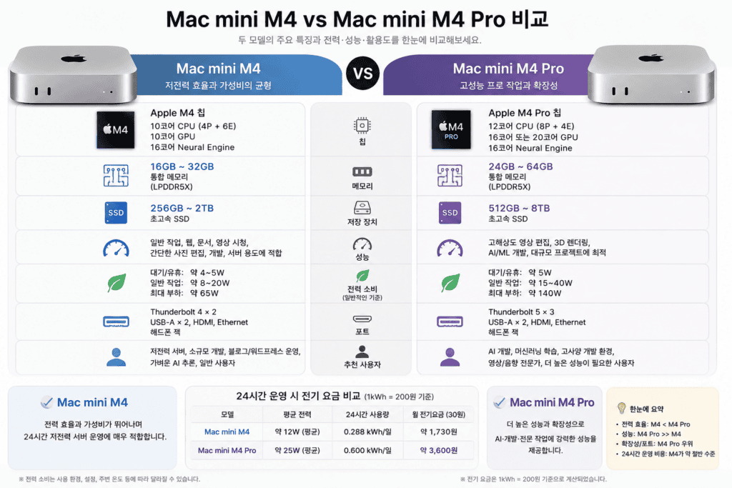 mini m4 vs mini m4 pro