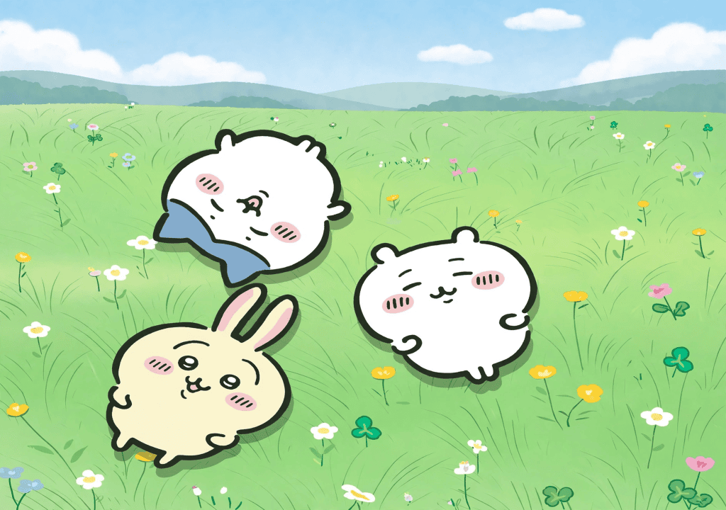 치이카와 꽃밭 배경화면